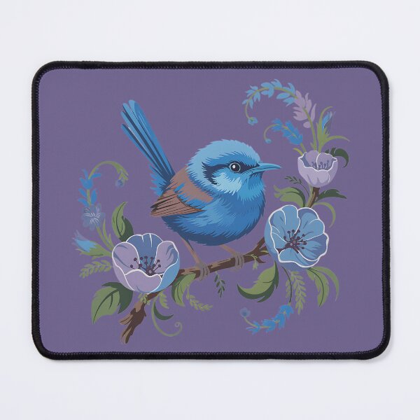 Item preview, Splendid Fairywren Vintage Botanical Bird Art designed and sold by BirdsnStuff.