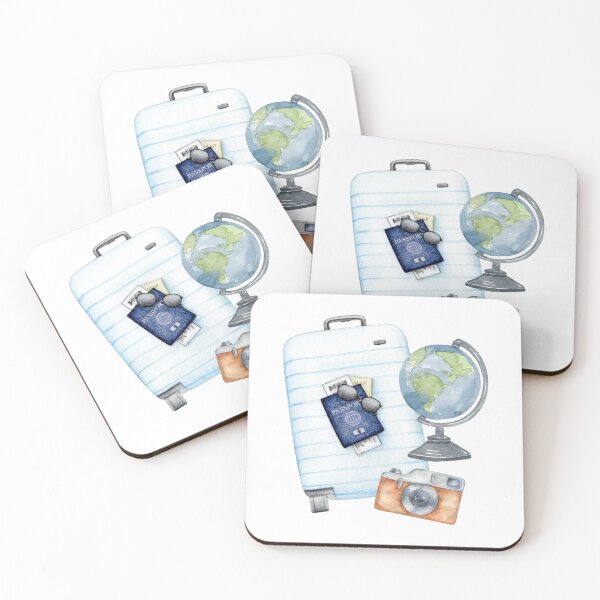 Item preview, Travel Themed Watercolor image with international global theme designed and sold by adesignworld.