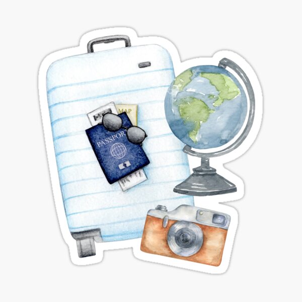 Item preview, Travel Themed Watercolor image with international global theme designed and sold by adesignworld.