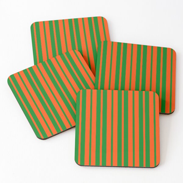 Item preview, Vertical Orange Green Stripes Pattern Design  designed and sold by PatternTitan.