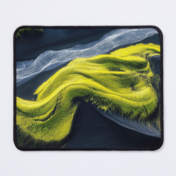 Item preview, Green patterns on black sand designed and sold by anytka.