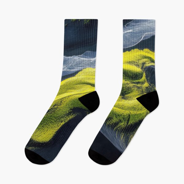 Item preview, Green patterns on black sand designed and sold by anytka.