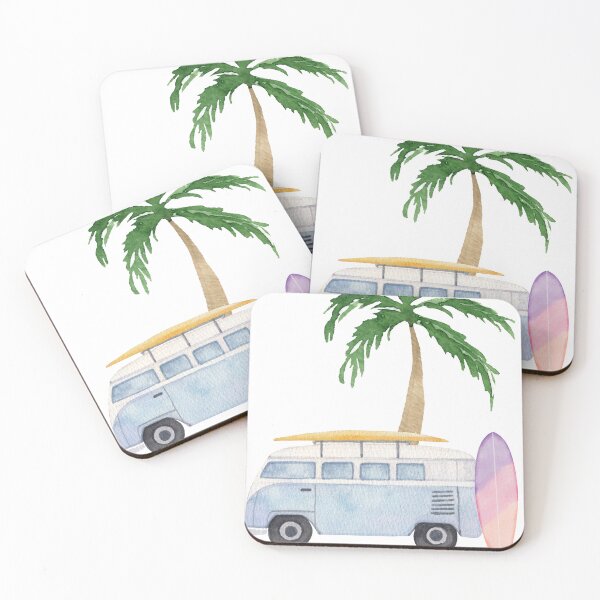 Item preview, Surf scene with beach and palm trees. Mahalo. designed and sold by adesignworld.