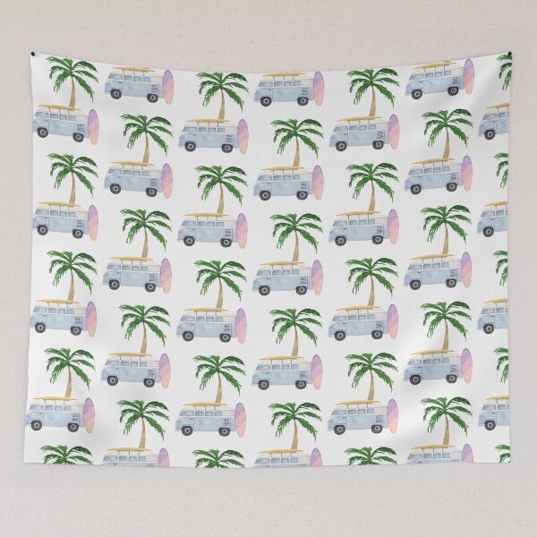Item preview, Surf scene with beach and palm trees. Mahalo. designed and sold by adesignworld.