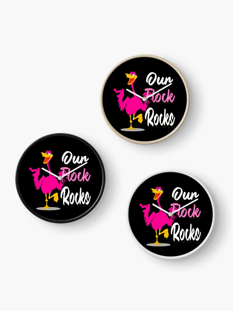 Thumbnail 3 of 4, Clock, Our Flock Rocks  designed and sold by TheEndDesign.