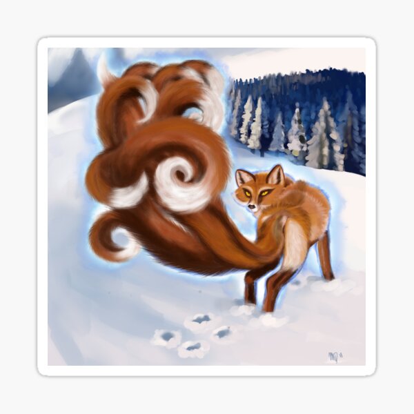 Kitsune Creature Stickers Redbubble - demon fox ears and tail roblox