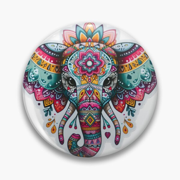 Item preview, boho elephant with a flower floral sticke ,boho style,Bohemian,Bloom Boom,Spring,ethnic designed and sold by Expressions-Sel.