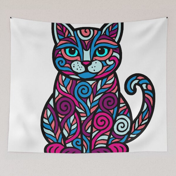 Item preview, Intricate cat designed and sold by SpectrumShine.