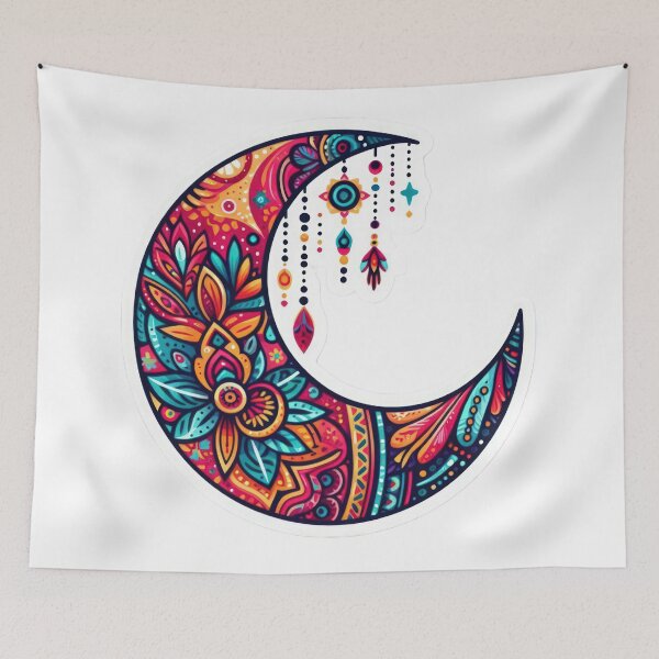 Item preview, boho colored crescent floral sticke ,boho style,Bohemian,Bloom Boom,Spring,ethnic designed and sold by Expressions-Sel.