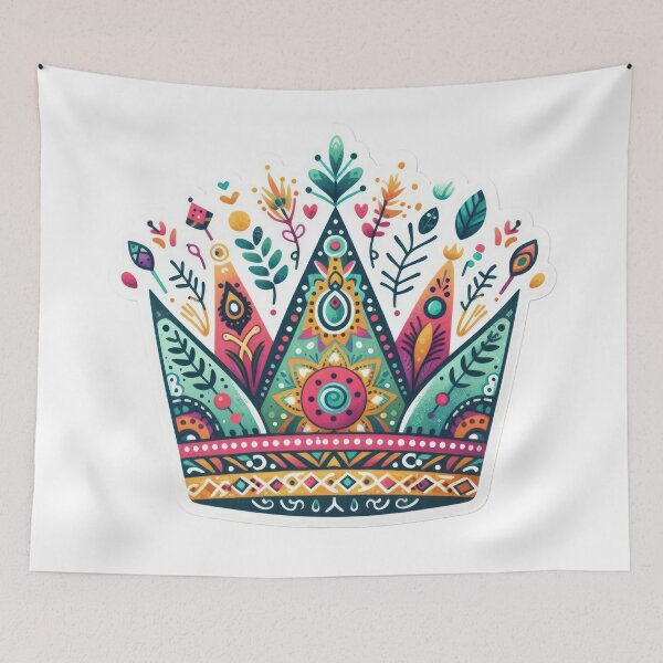 Item preview, boho colored crown floral sticke ,boho style,Bohemian,Bloom Boom,Spring,ethnic designed and sold by Expressions-Sel.