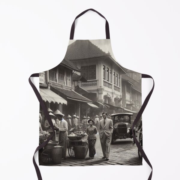 Item preview, 1930s Bandung City – AI Black and White Artwork of a Busy Urban Scene for Clothing and Accessories for City Lovers designed and sold by knalpot-design.