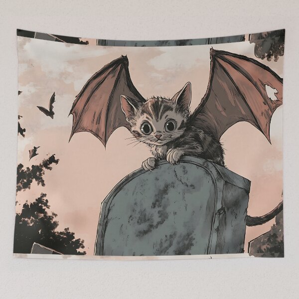 Item preview, Spooky Cutie: Eerie Bat Kitten Perch designed and sold by bapupa.