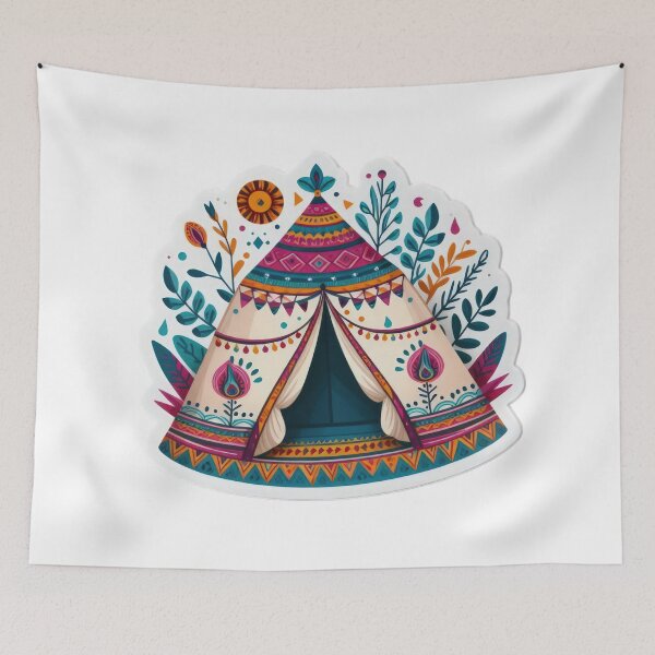 Item preview, boho colored tent floral sticke ,boho style,Bohemian,Bloom Boom,Spring,ethnic designed and sold by Expressions-Sel.