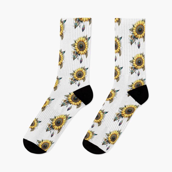 Item preview, boho colored sunflower with feathers floral sticke ,boho style,Bohemian,Bloom Boom,Spring,ethnic designed and sold by Expressions-Sel.