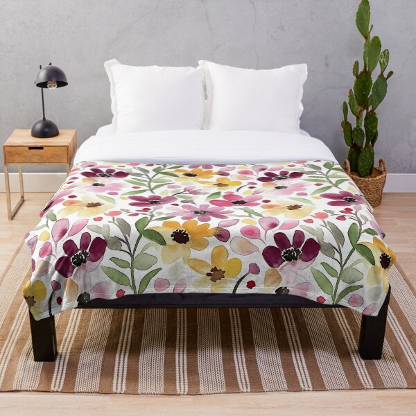 Item preview, Watercolor floral colorful  designed and sold by P&U Fabric.
