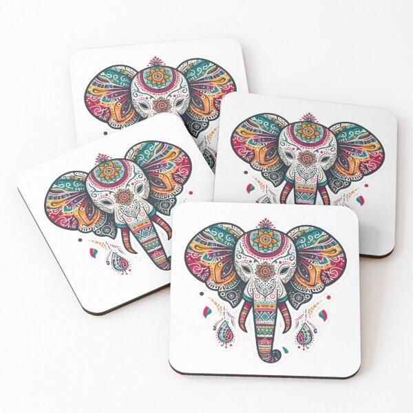 Item preview, boho colored elephant floral sticke ,boho style,Bohemian,Bloom Boom,Spring,ethnic designed and sold by Expressions-Sel.