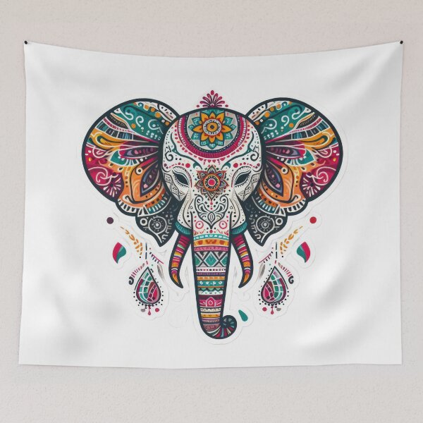 Item preview, boho colored elephant floral sticke ,boho style,Bohemian,Bloom Boom,Spring,ethnic designed and sold by Expressions-Sel.