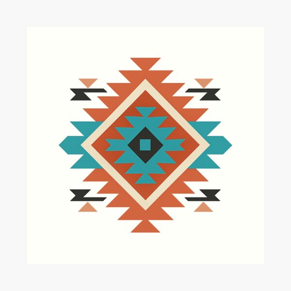Aperçu de l'œuvre Motif géométrique d'inspiration Navajo créée et vendue par Analog-attire.
