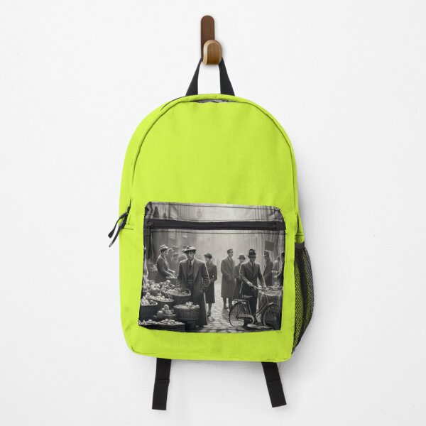 Item preview, 1930s European Market Scene – AI Black and White Artwork for Clothing and Accessories for City Lovers and Travelers designed and sold by knalpot-design.