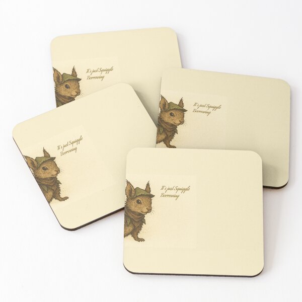 Item preview, Squiggle Borrowing – Goblincore Squirrel  designed and sold by Moss & Mischief.