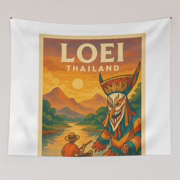 Item preview, Loei Thailand with Phi Ta Khon Festival and River Sunset designed and sold by Aryabek.