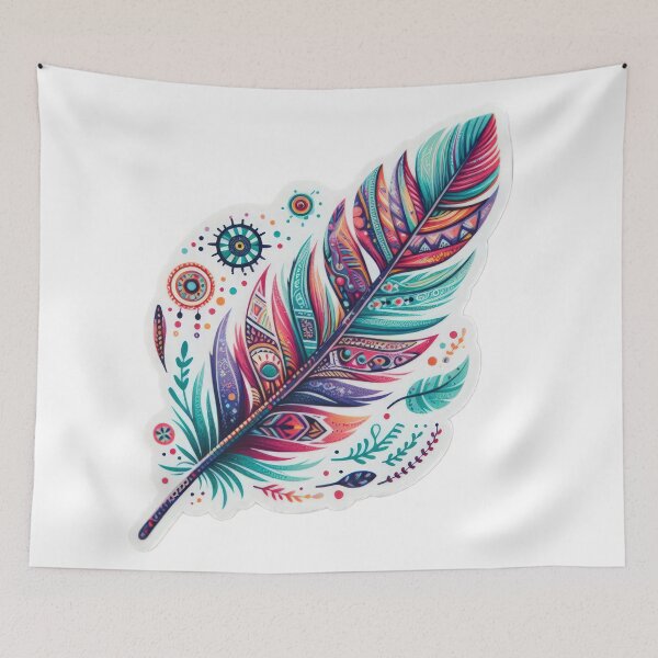 Item preview, boho colored feather floral sticke ,boho style,Bohemian,Bloom Boom,Spring,ethnic designed and sold by Expressions-Sel.