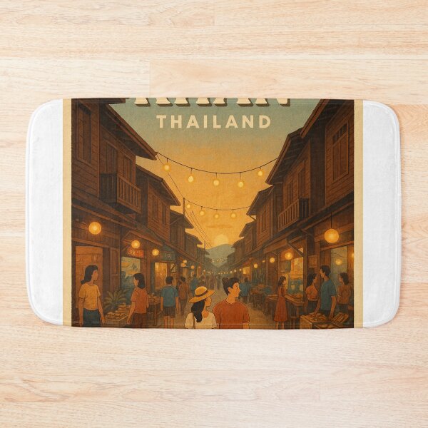 Item preview, Chiang Khan Thailand Night Market at Sunset designed and sold by Aryabek.