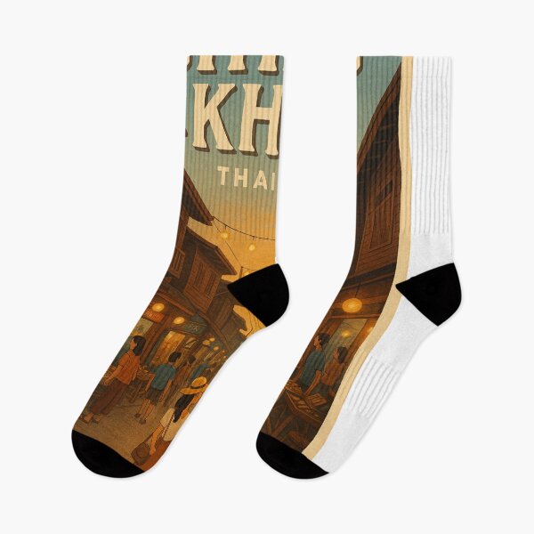 Item preview, Chiang Khan Thailand Night Market at Sunset designed and sold by Aryabek.
