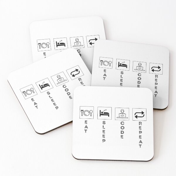 Item preview, Eat Sleep Code Repeat (Light BG) designed and sold by THKR-Co.