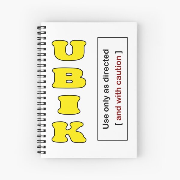 Item preview, Ubik Vertical Design – Retro Sci-Fi Warning Sticker designed and sold by Francesc Xavier Carrera Güenaga.