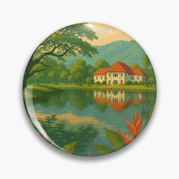 Item preview, Scenic Taiping Malaysia with Colonial Mansion and Heliconias designed and sold by Aryabek.