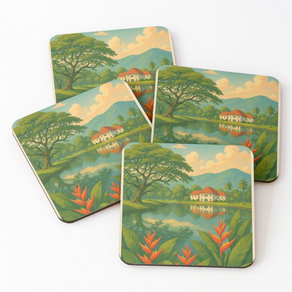 Item preview, Scenic Taiping Malaysia with Colonial Mansion and Heliconias designed and sold by Aryabek.