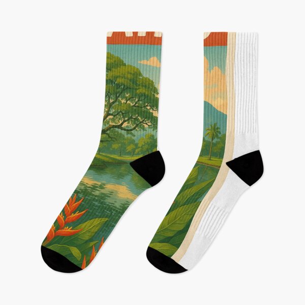 Item preview, Scenic Taiping Malaysia with Colonial Mansion and Heliconias designed and sold by Aryabek.