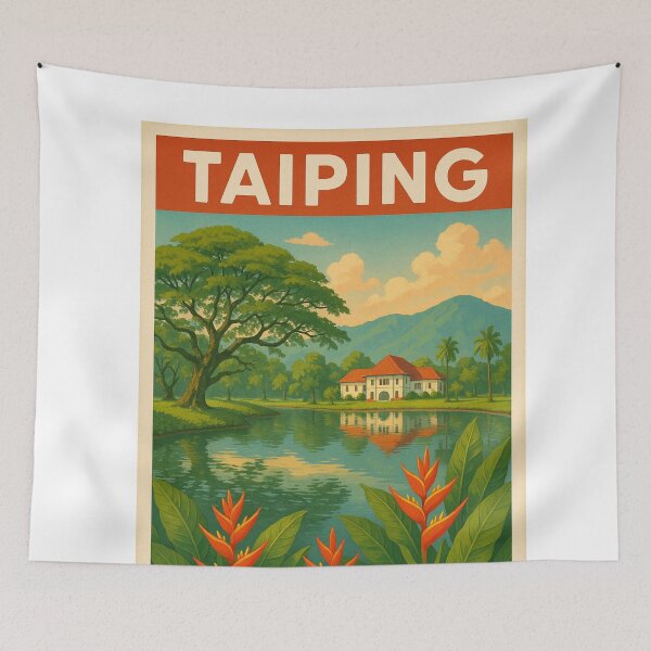Item preview, Scenic Taiping Malaysia with Colonial Mansion and Heliconias designed and sold by Aryabek.