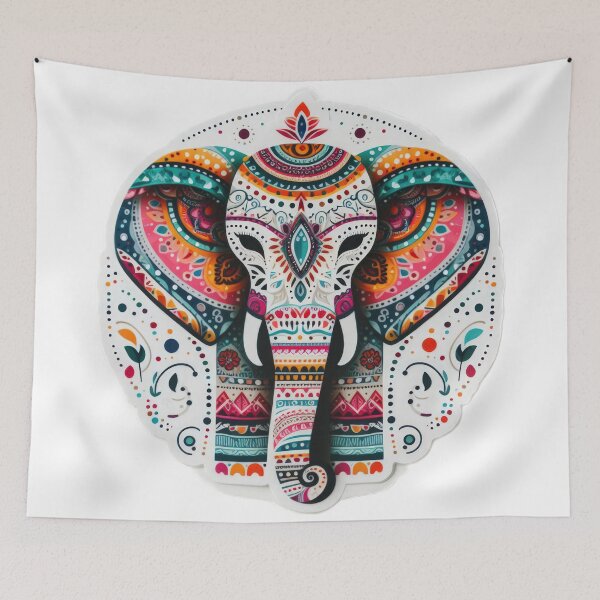 Item preview, boho colored elephant floral sticke ,boho style,Bohemian,Bloom Boom,Spring,ethnic designed and sold by Expressions-Sel.