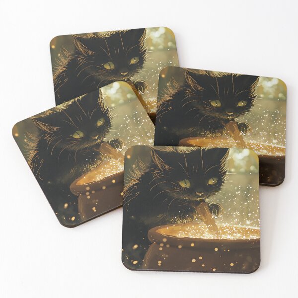 Item preview, Spooky Cutie: Cute Black Cat Witch Familiar designed and sold by bapupa.