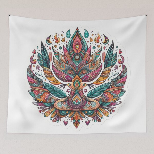 Item preview, boho colored feather flower floral sticke ,boho style,Bohemian,Bloom Boom,Spring,ethnic designed and sold by Expressions-Sel.