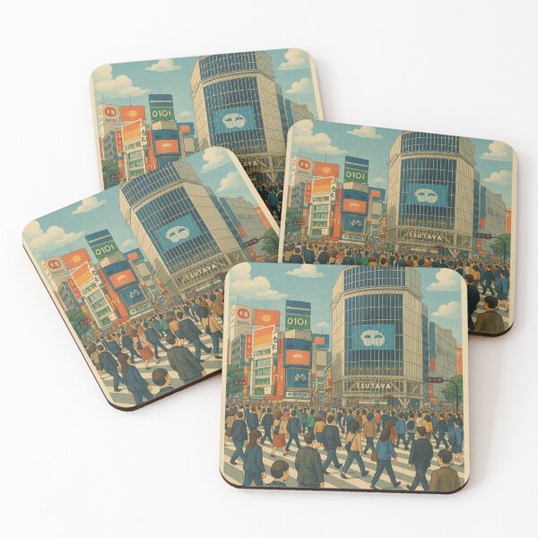 Item preview, Shibuya Crossing Tokyo with Urban Crowd and Iconic Architecture designed and sold by Aryabek.