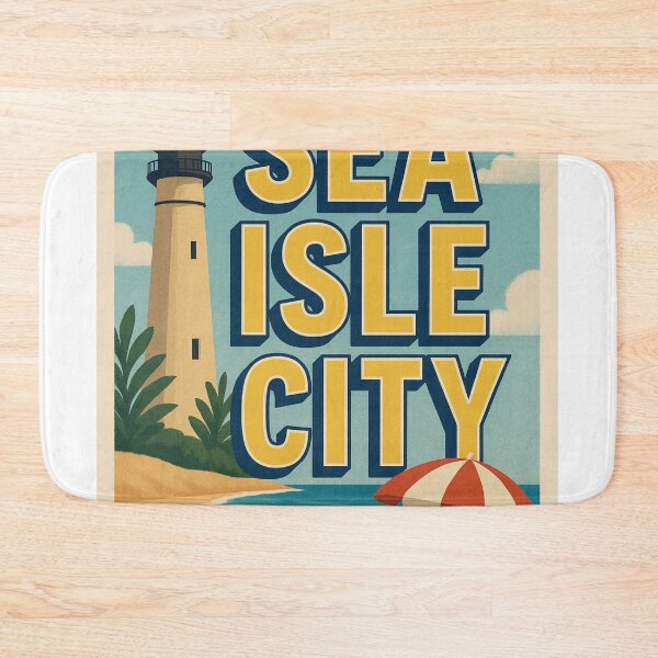 Item preview, Sea Isle City New Jersey with Lighthouse and Umbrella designed and sold by Aryabek.