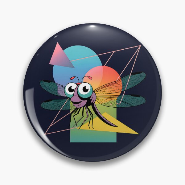 Item preview, Cartoon Geometric Dragonfly With Big Eyes Vector Graphics designed and sold by SurrealArtSzysz.