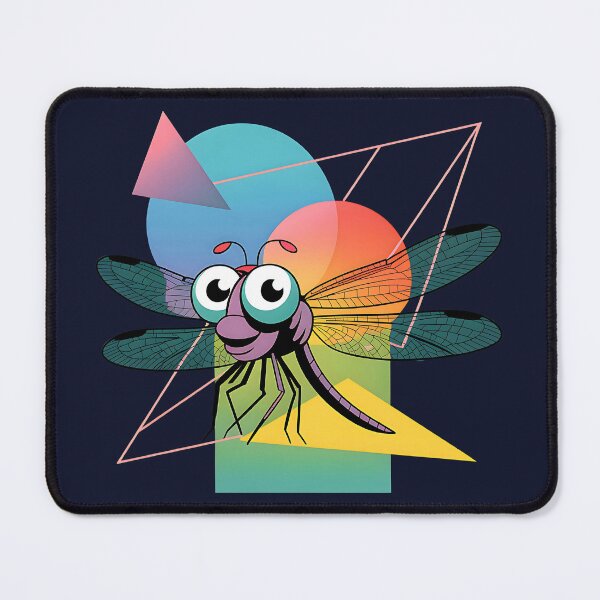 Item preview, Cartoon Geometric Dragonfly With Big Eyes Vector Graphics designed and sold by SurrealArtSzysz.