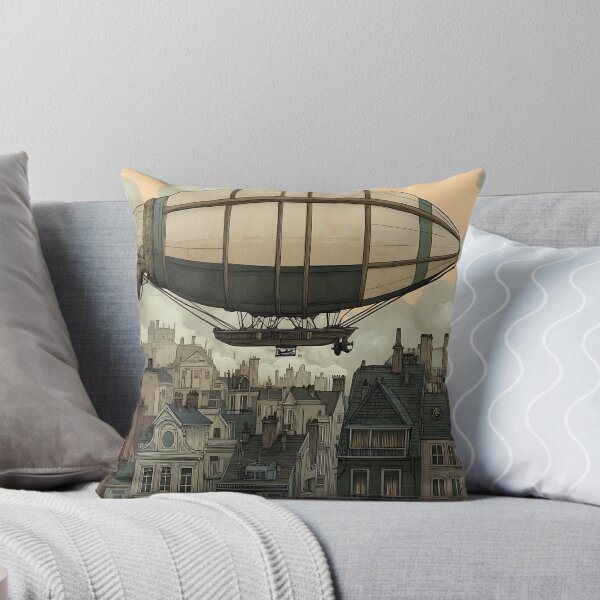 Item preview, Steampunk Art: Airship Over Victorian Rooftops designed and sold by bapupa.