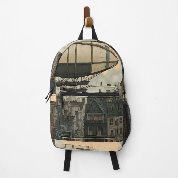 Item preview, Steampunk Art: Airship Over Victorian Rooftops designed and sold by bapupa.