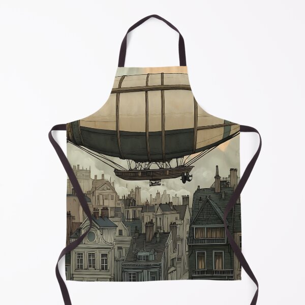 Item preview, Steampunk Art: Airship Over Victorian Rooftops designed and sold by bapupa.
