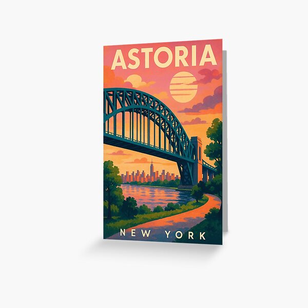Artikel-Vorschau von Sonnenuntergang in Astoria, New York, mit der Hell Gate Bridge, designt und verkauft von Aryabek.