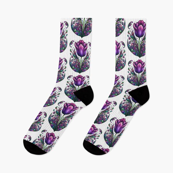 Item preview, boho purple flower floral sticker ,boho style,Bohemian,Bloom Boom,Spring,ethnic designed and sold by Expressions-Sel.