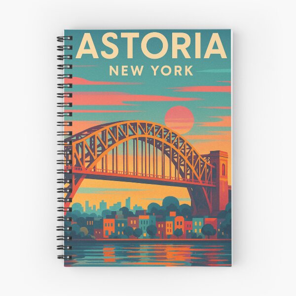 Item preview, Colorful Sunset over Astoria New York with Hell Gate Bridge designed and sold by Aryabek.