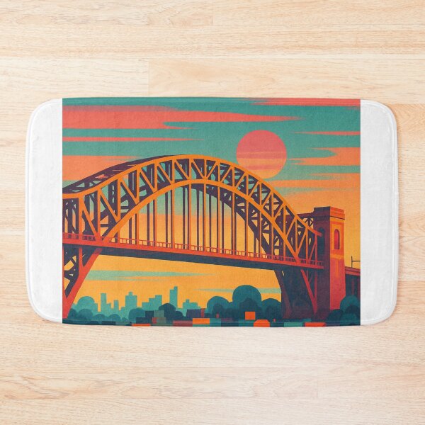 Item preview, Colorful Sunset over Astoria New York with Hell Gate Bridge designed and sold by Aryabek.