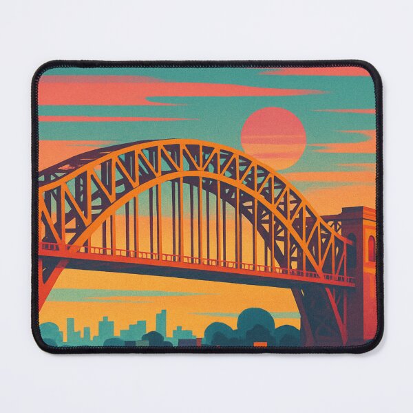 Item preview, Colorful Sunset over Astoria New York with Hell Gate Bridge designed and sold by Aryabek.