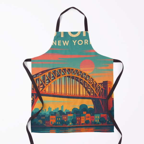 Item preview, Colorful Sunset over Astoria New York with Hell Gate Bridge designed and sold by Aryabek.